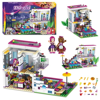 

10498 Friends Livi's Pop Star House Building Blocks Bricks Compatible lepinglys 41135 The Girl Birthday Educational Gifts toys