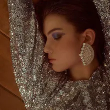 Новые модные женские хрустальные стразы, большие серьги-гвоздики, ювелирные изделия, горячая Распродажа, бутик, большие массивные серьги, аксессуары