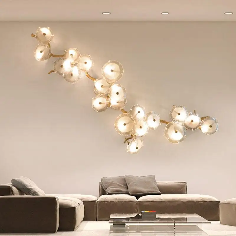 

Modern Copper Wall Lamp Brass Tree Branch Wall Light Nordic Brass Wall Sconce Lighting Living Dining Room Decoration Lighting