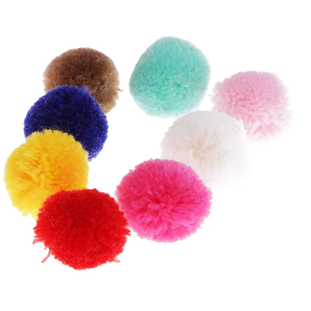 50 Pieces Mixed Color Garment Embellishments Decors Yarn Pompom Ball DIY Crafts Pom Poms DIY Hair Accessories 20mm