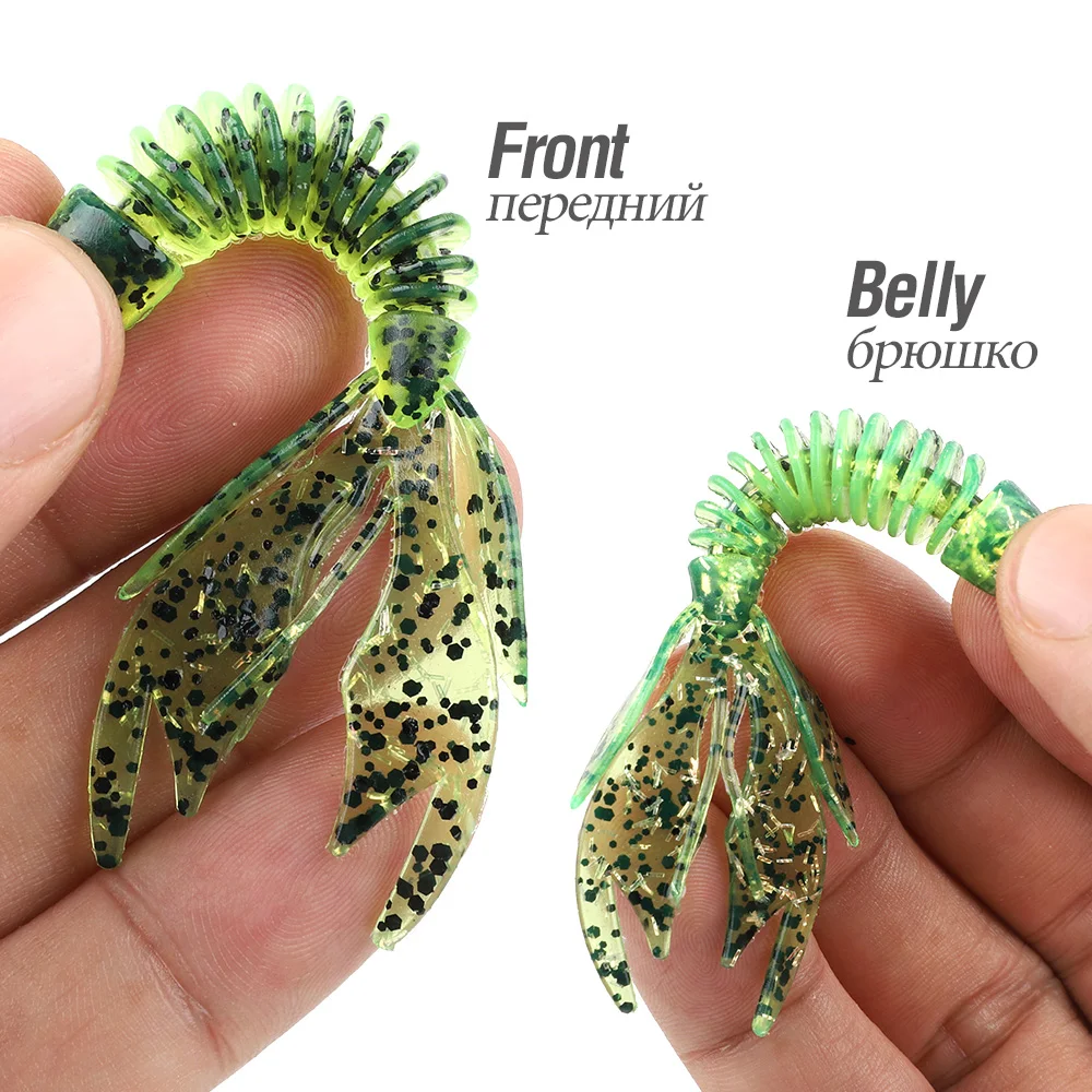 DONQL 10Pcs Soft Silicone Fishing Lure Artificial Worm Rubber Soft Swimbait Lifelike Fishy Smell Lures With 5Pcs Crank Fishhook