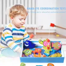 Деревянные игрушки для детей, набор для развития детей, модный деревянный магнитный пазл рыбалка игра, неэлектрические подарки