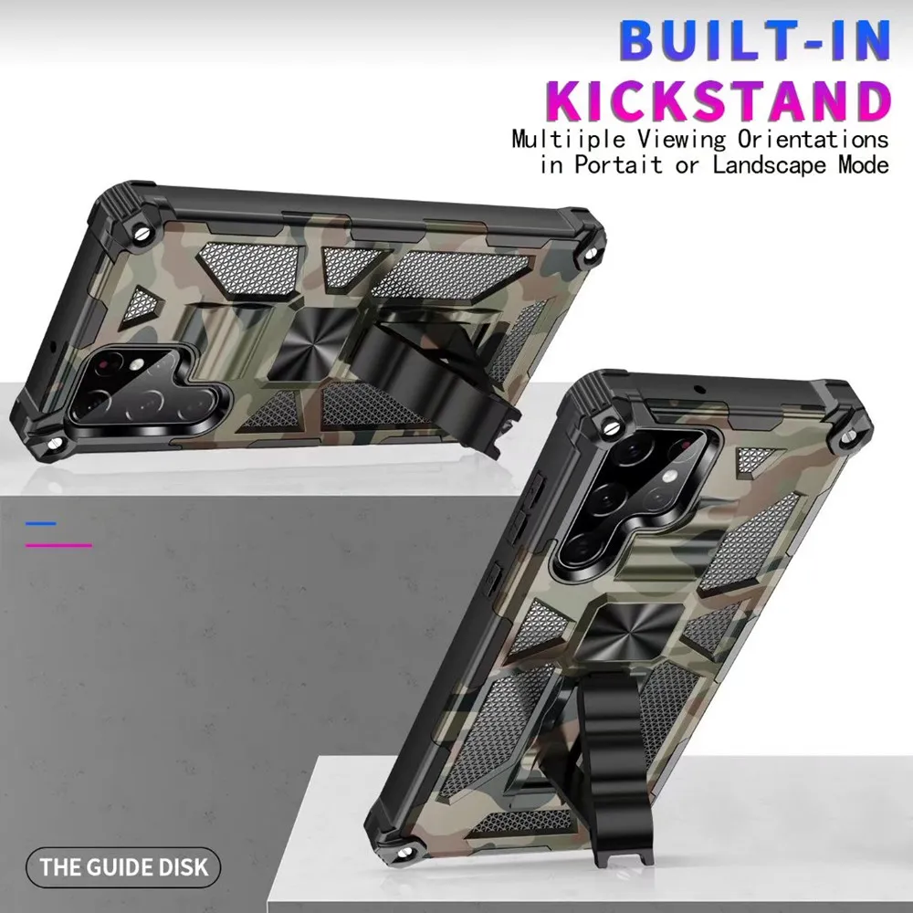 Armor Kickstand TPU Case For Samsung Galaxy S26 Ultra S25 S24 FE S23 S22 Ultra A17 A16 A14 A55 A56 A57 Camouflage Magnetic Cases — view 4
