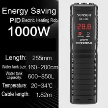 1000w para sunsun pid aquário aquecedor submersível tanque de peixes display lcd ajustável haste aquecimento água constante temperatura automática