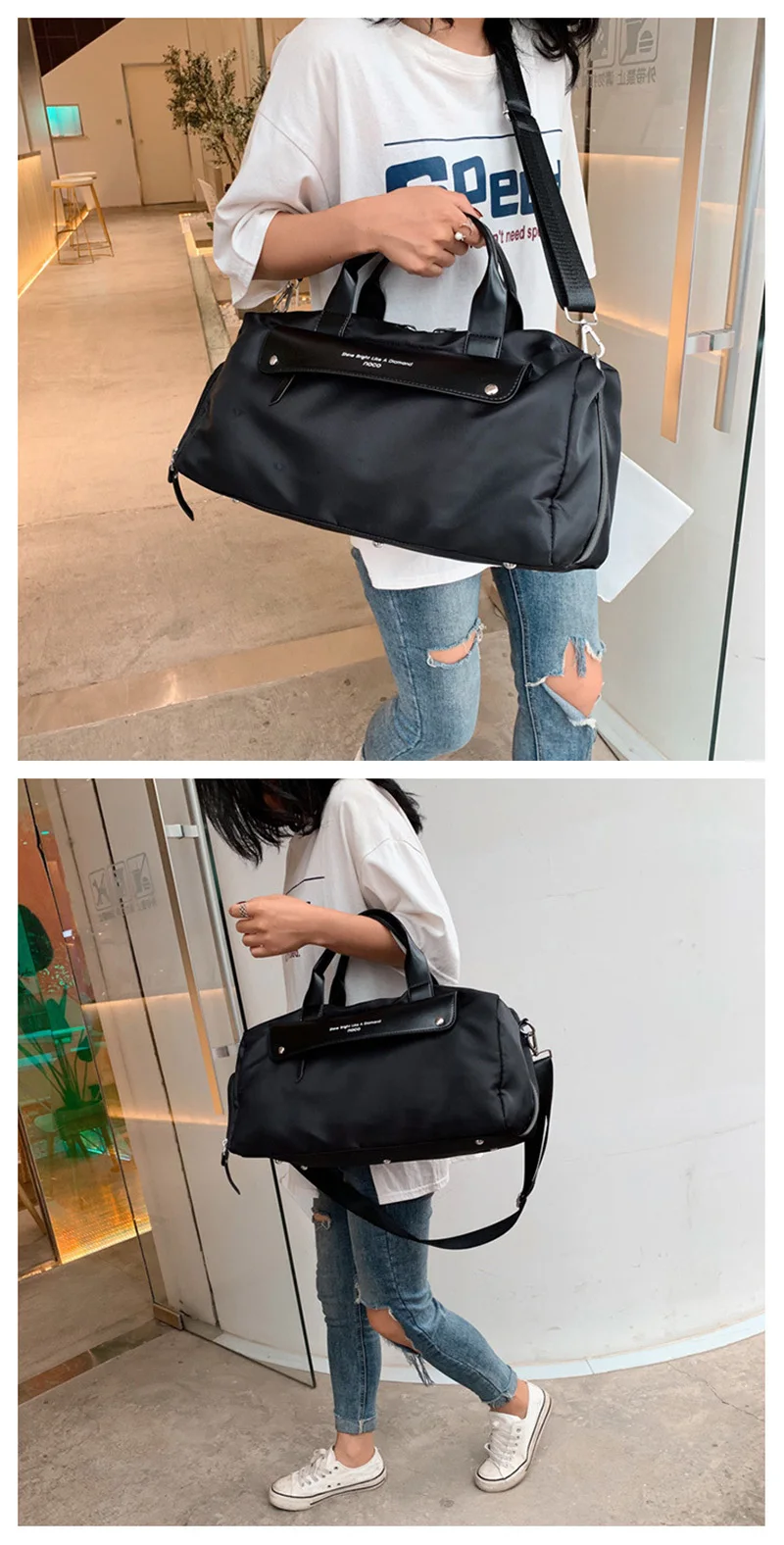 Нейлоновая дорожная сумка, Вместительная женская сумка для ручной клади, дорожная сумка, посылка на выходные, Высококачественная женская сумка через плечо