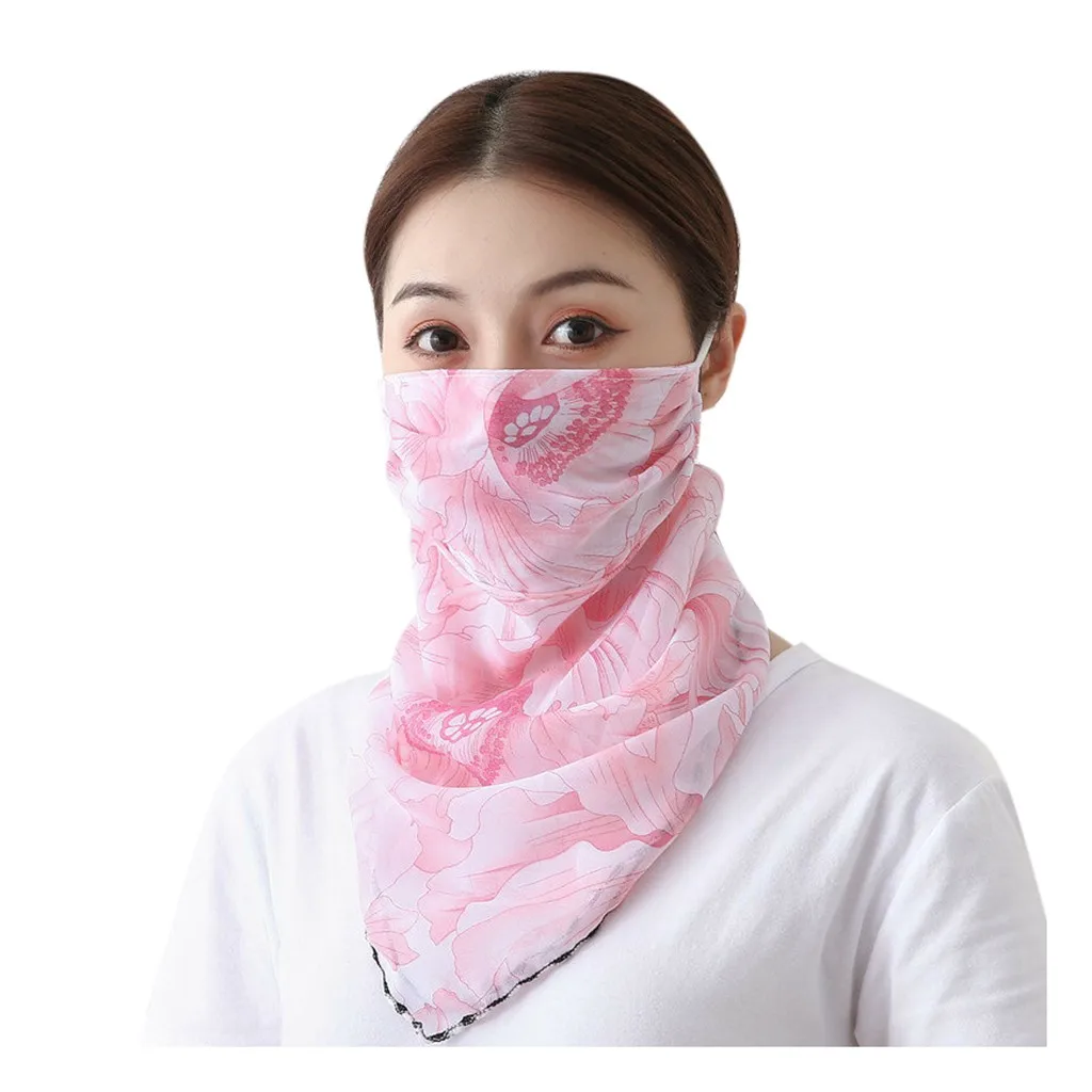 4 # женская шифоновая маска HijabFace повседневная от солнца шарф тонкая с принтом