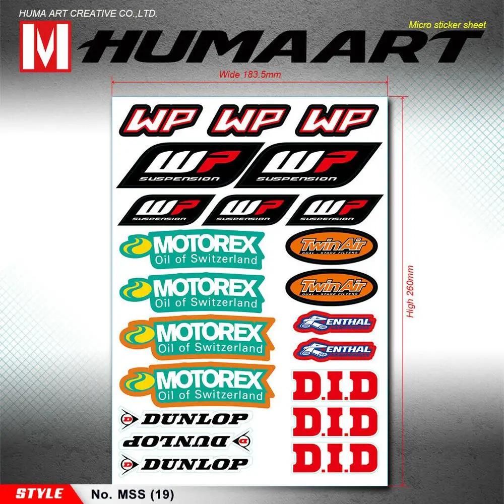 HUMAART мотоцикл спонсор виниловые наклейки Графика наклейка для WP Motorex Байк