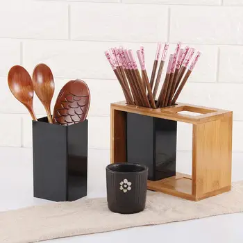 

Multifunctional Bamboo Chopsticks Storage Box Drain Chopsticks Stand Cutlery Partition Storage Box