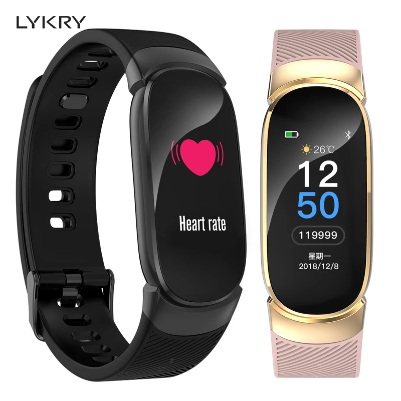 

LYKRY Smart Bracelet Blood Pressure Heart Rate Monitoring Smart Watch Band Sleep Fitness Tracker Running For Women Android IOS