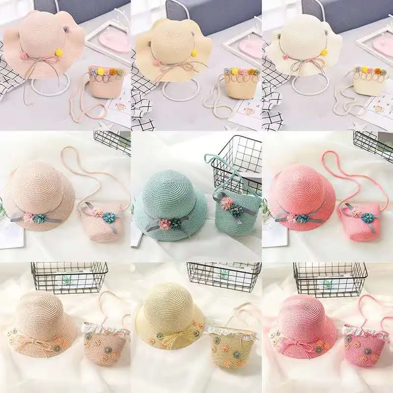 

Children's Hat Female Summer Sun-resistant Princess Beach Hat Topee Girls Straw Hat bai da mao Bucket Hat Baby Bucket Hat