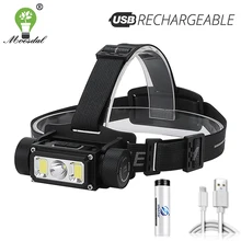 

USB Rechargeable LED Headlamp Super Bright XPG+COB Aluminum Alloy Waterproof Material Multi-function Super Bright Headlight