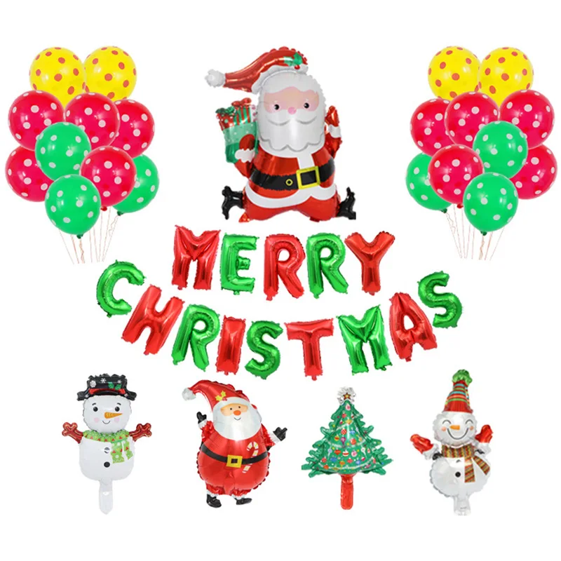 39 шт./компл. Merry Christmas шары Рождественский Декор для дома Happy год шары из латекса для рождественской вечеринки шарики для украшения - Цвет: Зеленый