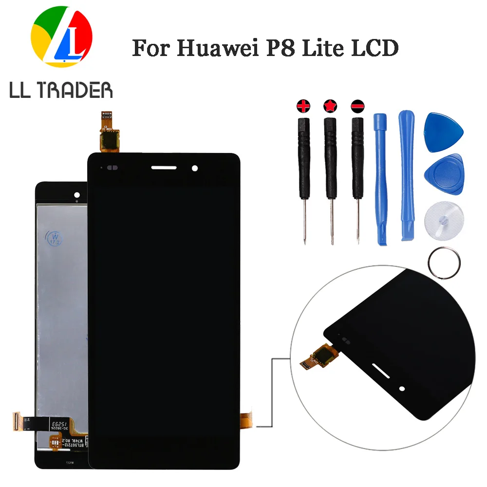 AAA P8 Lite ЖК-дисплей сенсорный дигитайзер для Huawei ЖК-экран в сборе панель без битых