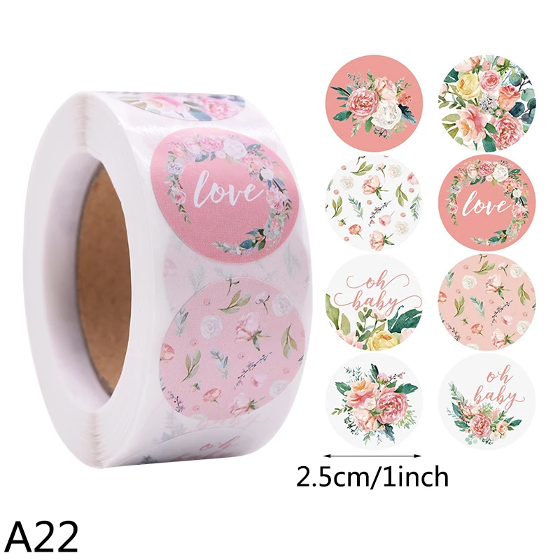 500pcs/Roll 2.5cm Thank You Stickers Seal Labels Gift Packaging Stickers Wedding Birthday Party Offer Stationery Sticker