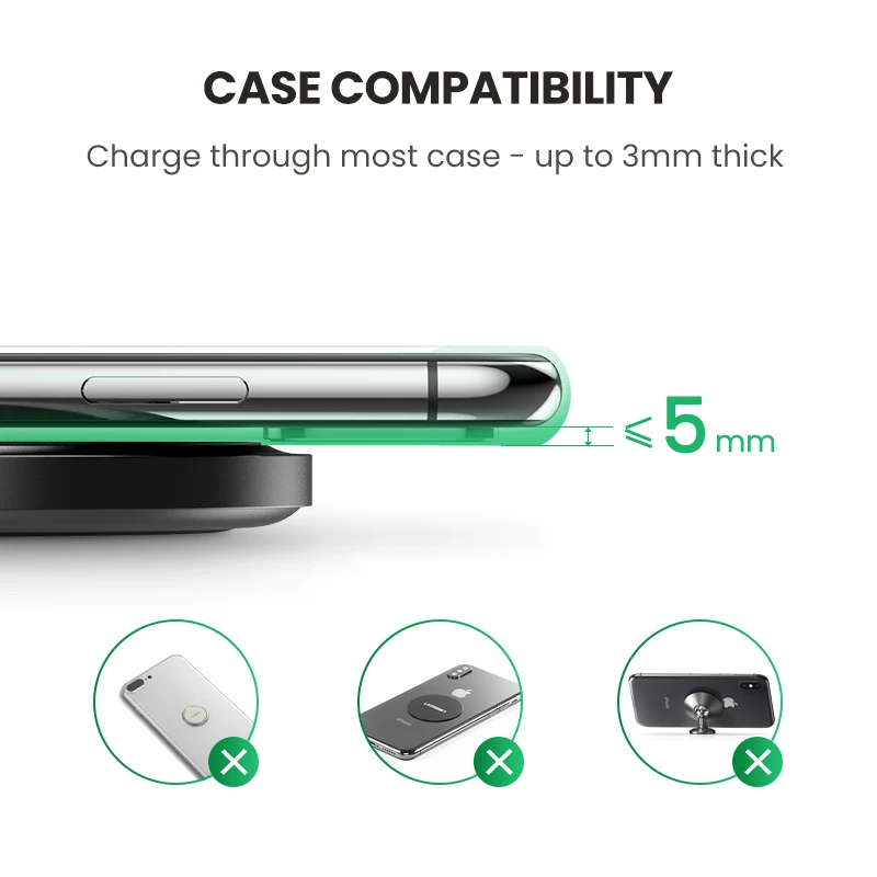  Ugreen Drahtlose Ladegerät für iPhone 11 10W Qi Schnelle Drahtlose Lade Pad für Samsung S10 Hinweis