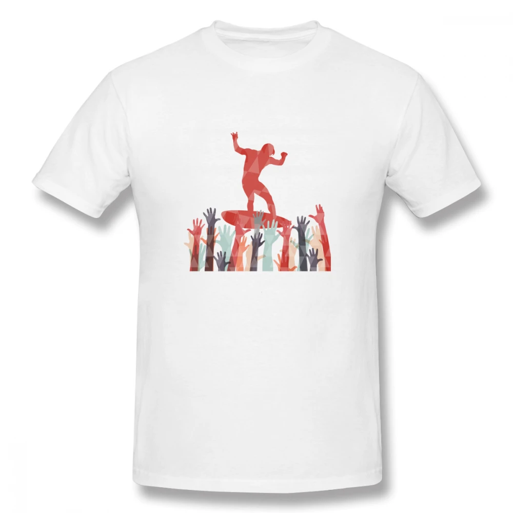 

Crowd Surfing Aerial Beach Wave Casual O-Neck Men's Basic Short Sleeve T-Shirt 100% Cotton Tee Shirt Printed