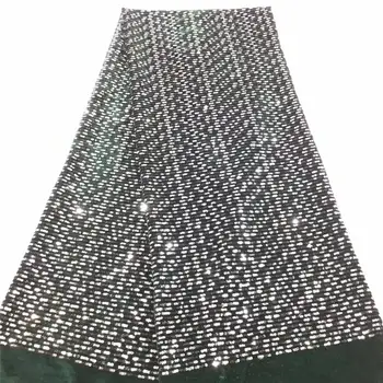 

New African lace fabric soft wedding dress Nigeria party sequins French tulle lace fabric sequins F1886