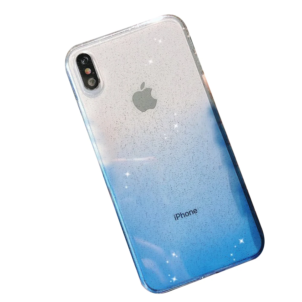 Блестящий Радужный градиентный цветной чехол для iPhone X XR XS 11 Pro Max 8 7 6 6s Plus