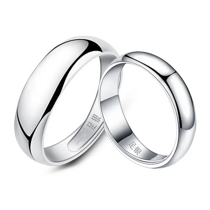 

Days Cui 999 Fine Silver Men Ring Adjustable Single Shiny Side Large Size Pure Silver Cool Simple