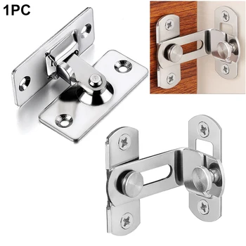 

Chain Security Tools Clasp Push Pull Stainless Steel Home Button Sliding Cabinet Hotel Door Lock 90 Degree Latch Shift