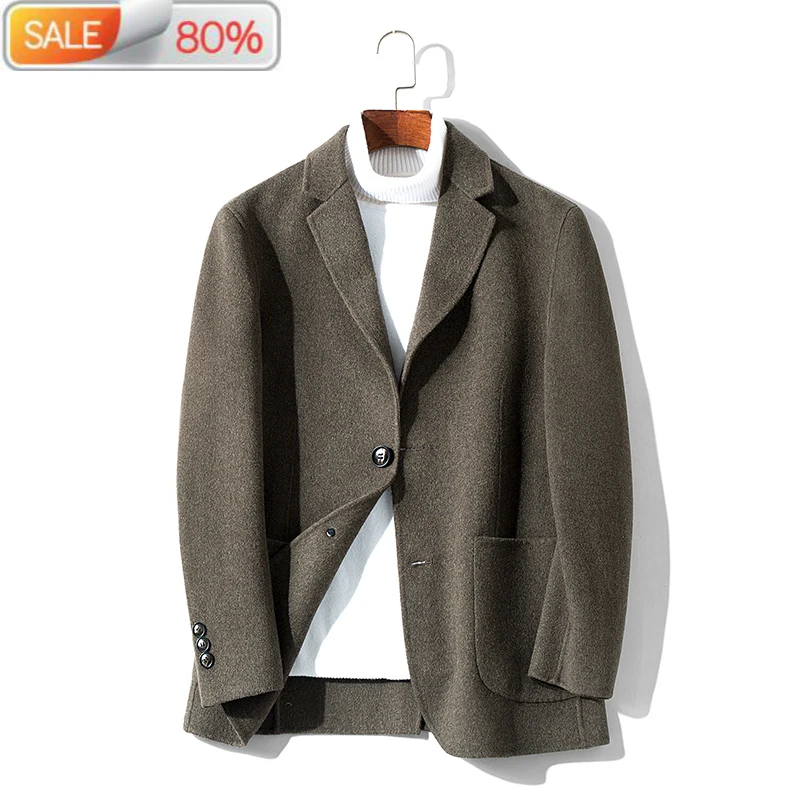 

Spring Autumn Wool Coat Men Short Double-sided Male Jacket 2020 Korean Mens Coats and Jackets Casaco Masculino B21920