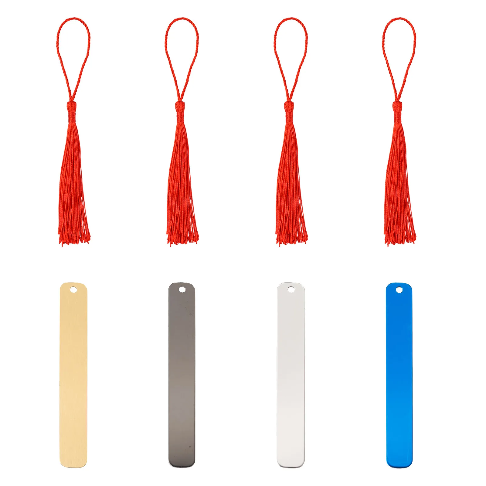 1 Set Metal Brass Alloy Stainless Steel Bookmarks Colorful Tassel Big  Pendants DIY Jewelry & Crafts Feather Bookmark Making Kit - AliExpress