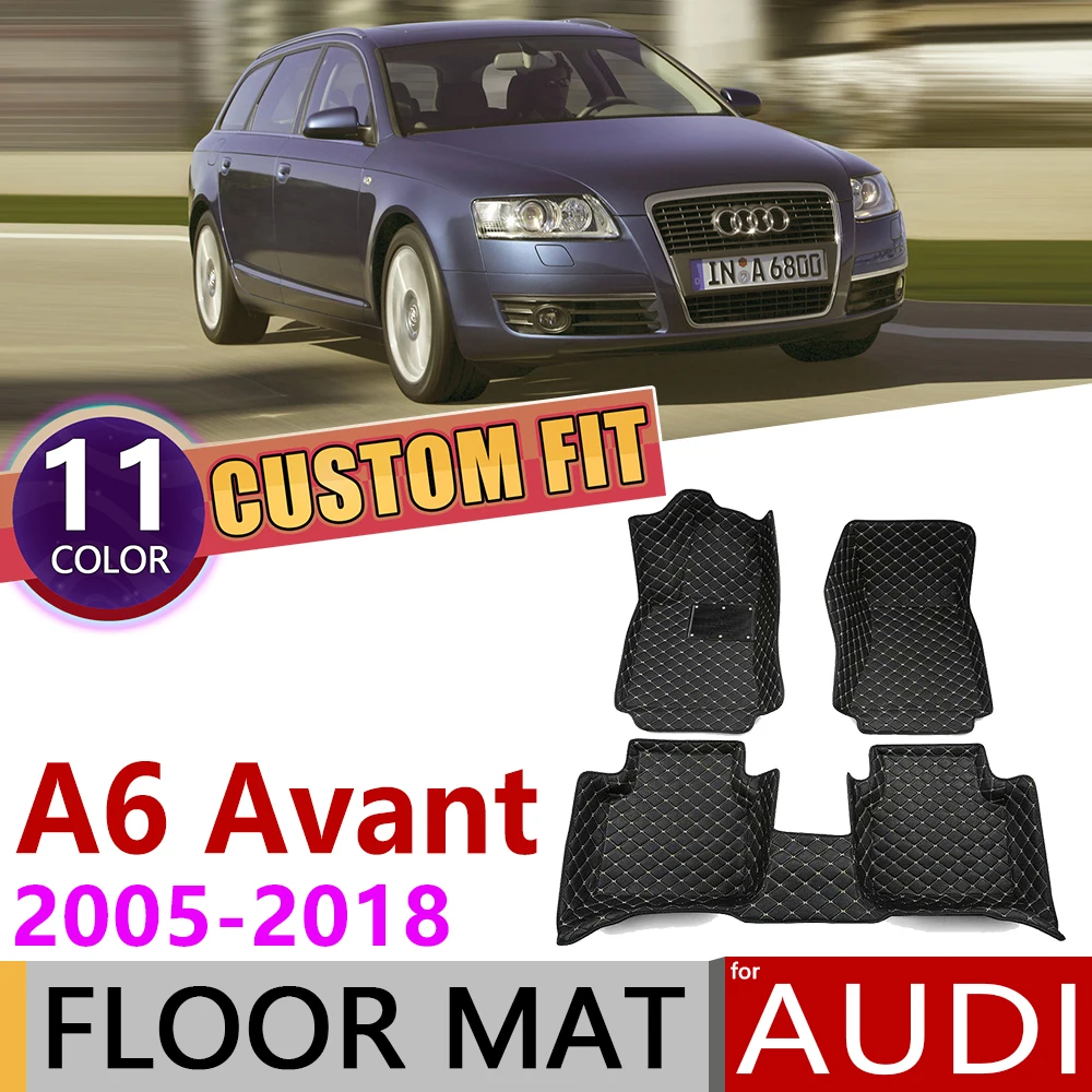 Индивидуальный автомобильный кожаный коврик для Audi A6 Avant Wagon Estate C6 C7 4F 4G 2005 ~ 2018 5