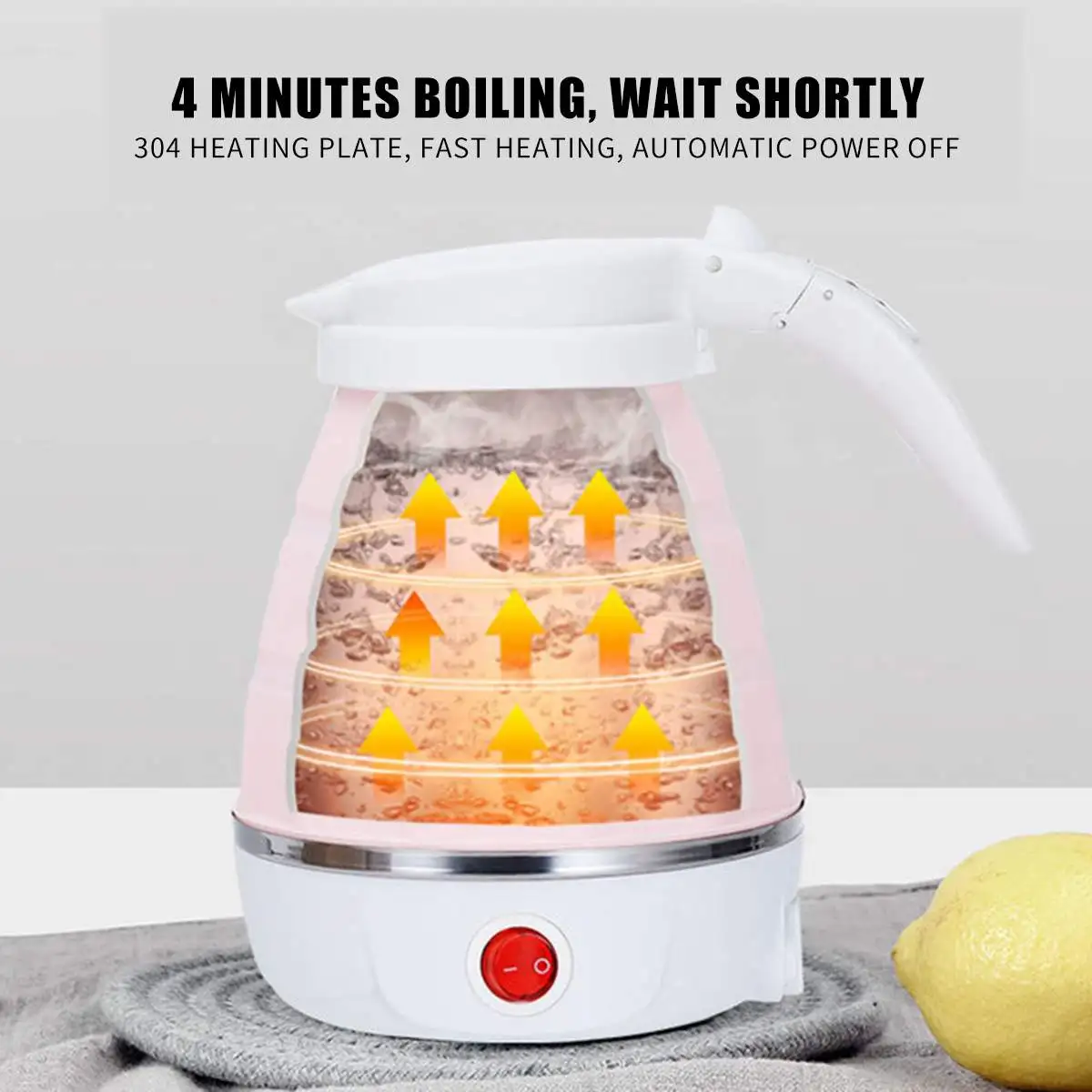 700W Electric Kettle Travel 0.6L Mini Foldable Kettle heated Water Boiler Silicone Electric Kettles Collapsible Camping Kettle