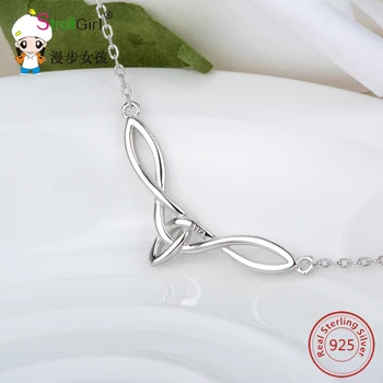 

925 Sterling Silver Irish Knot Pendant Necklace 2020 Ladies Simple Style Exquisite Jewelry Chain Factory Outlet