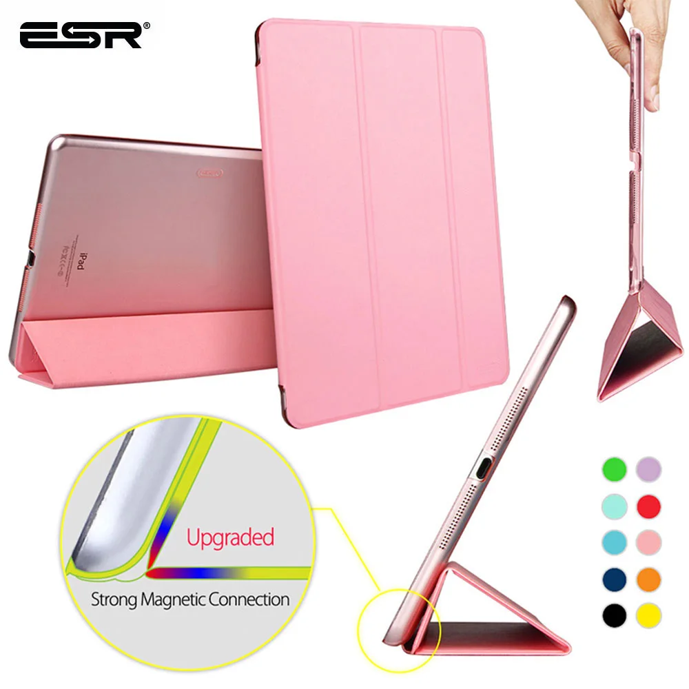 Чехол для iPad воздуха ESR ура Цвет PU прозрачная задняя Ultra Slim Light Вес Trifold Смарт чехол