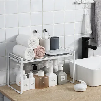 

Bathroom Kitchen Storage Rack Seasoning Layered Strong Bearing Kitchen Over Sink Dish Drying Rack Tableware Storage Holder