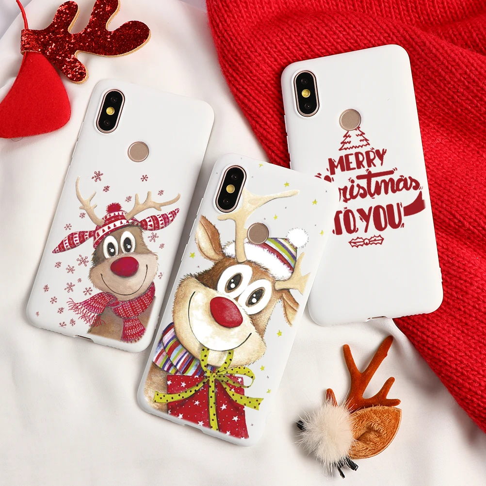 

Christmas Deer Cartoon Case For Xiaomi Redmi Note 7 8 6 K20 5 Pro Plus S2 4X 5A 7A 6A Matte TPU Cover Case For Redmi Note 8 Pro