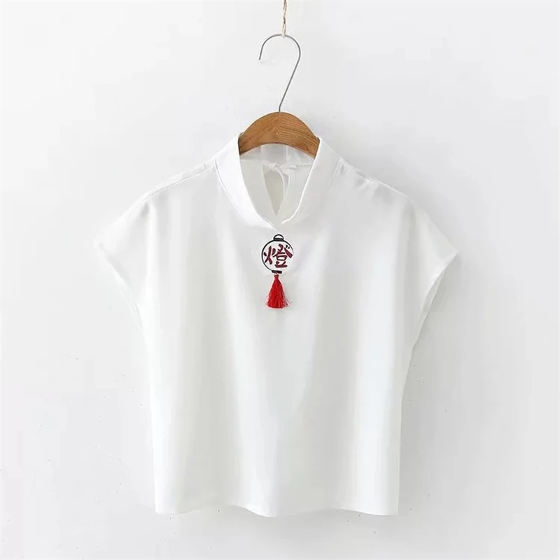 Merry Pretty Женский комплект из двух предметов блузка и юбки мультфильм печати короткий рукав белая блузка аппликации красные плиссированные мини-юбки