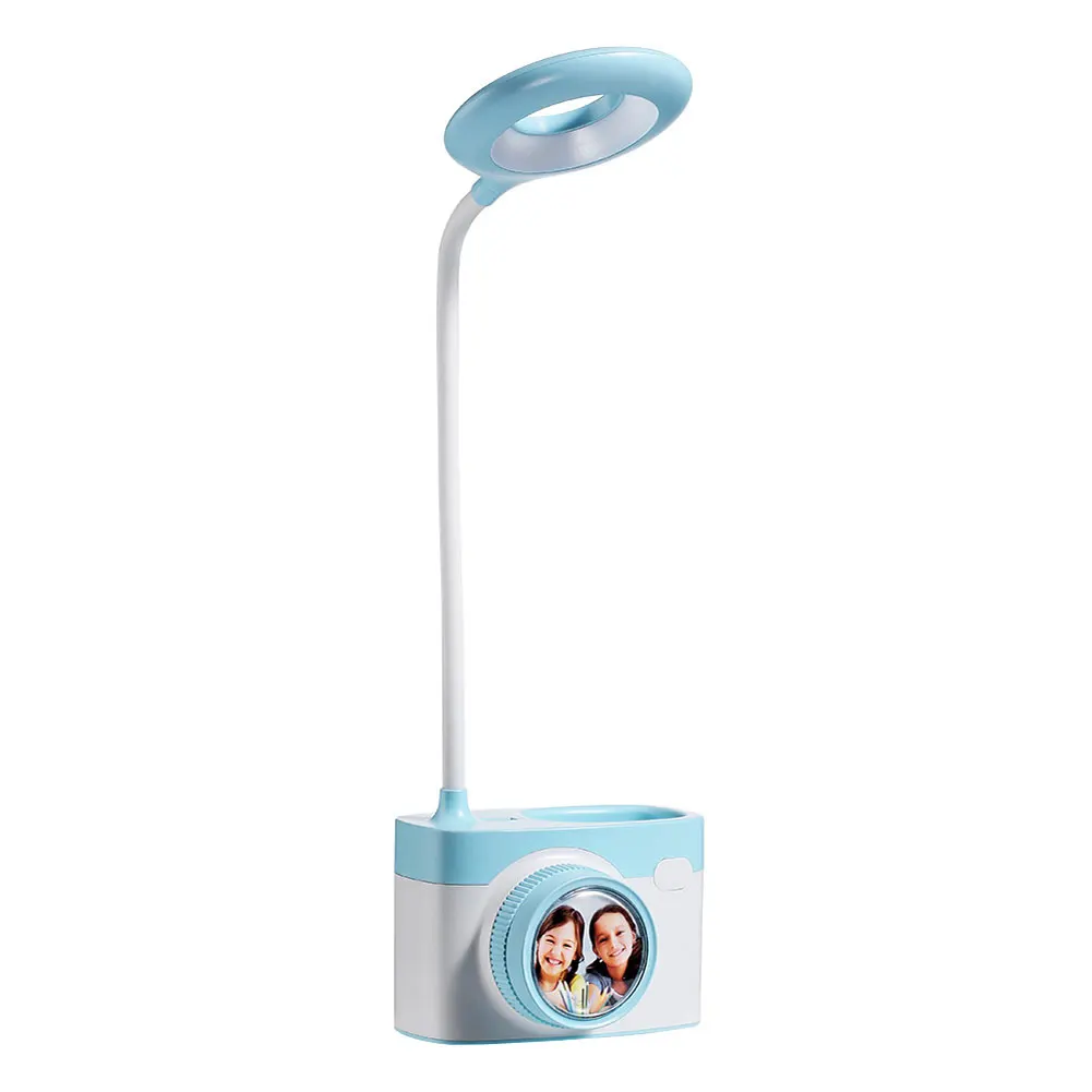 

Desktop USB Powered Practical Eye Caring Dimming Multifunctional Touch Sensor Camera Shape Pen Storage Studying Table Lamp Led