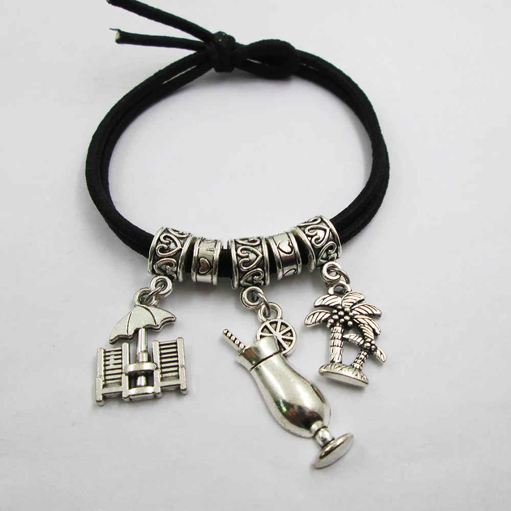 

Beach Lover Vacation Charm Elastic Hair Bands Ponytail Hair Accessories For Hair And Hand Unisex All Age Birthday Gift