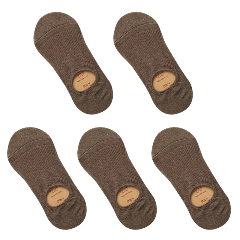 style L 5 pairs 5 пар однотонных носков женские лодочные носки невидимые Хлопковые женские весенне-летние модные неглубокие силиконовые носки-Тапочки - Цвет: style L 5 pairs
