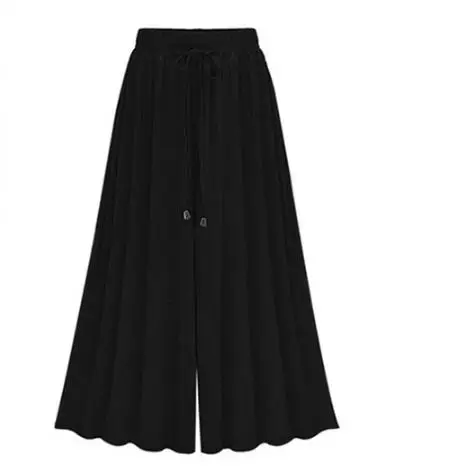 Новые женские брюки, летние, размера плюс M-5XL 6XL, Женские винтажные хлопковые брюки с высокой эластичной талией, широкие, тянущиеся брюки M268 - Цвет: black calf length
