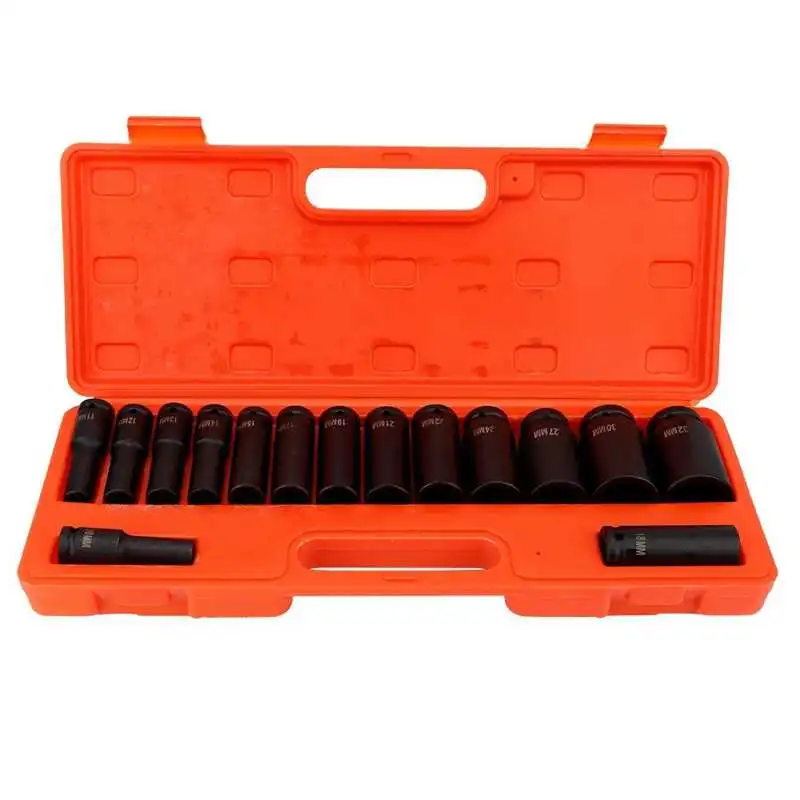 15Pcs 10 32mm 1/2in Drive Deep Impact Socket Carbon Steel Hex Socket Set|Sockets| - AliExpress