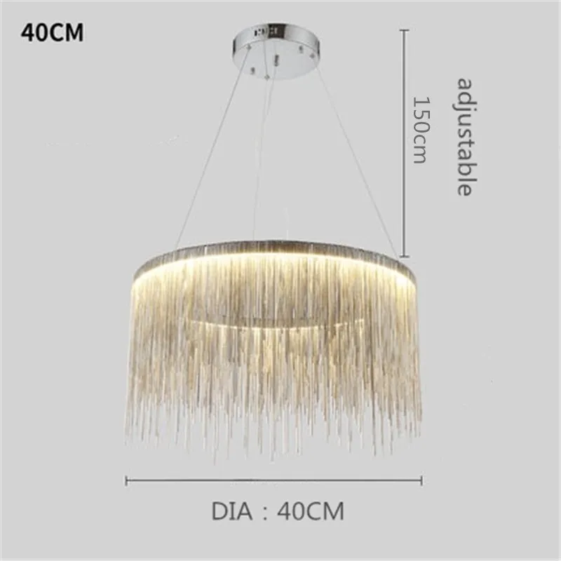 Светодиодный светильник-цепочка в стиле постмодерн для гостиной, столовой, скандинавском стиле, креативная цепочка с кисточками, светодиодный подвесной светильник - Body Color: DIA 40