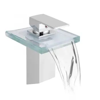 

Sink Faucet LED 3 Color Changing Lighting Waterfall Faucet Glass Basin Mixer for Bathroom / kitchens Barhroom Faucet Led