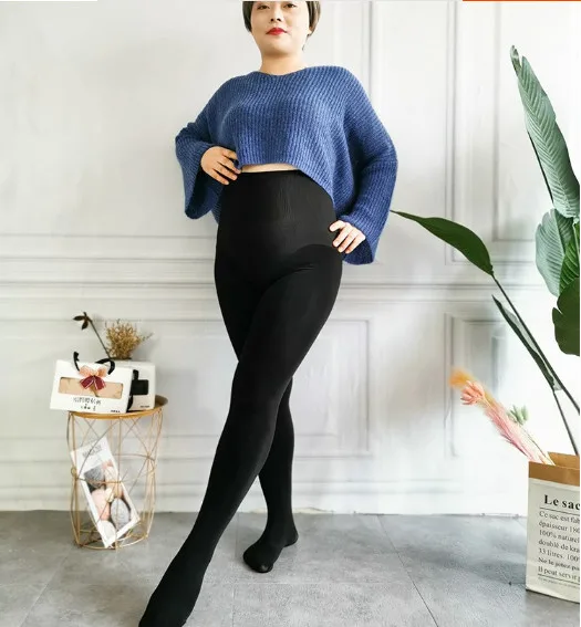 plus size women leggings autumn winter velvet thin warm skinny legging women solid elastic high waist sexy leggings fw578 - Цвет: Черный