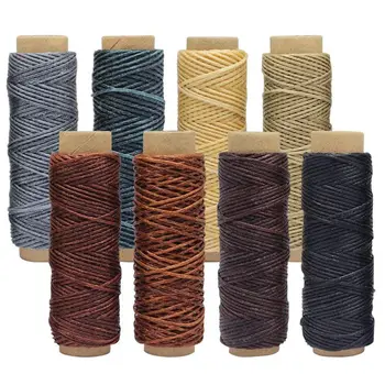 

New 18 Pieces Leather Craft Tools With Hand Sewing Needles Drilling Awl Waxed Thread And Thimble For Leather Upholstery Carpet C