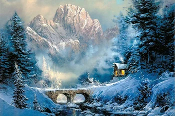 

Snowing style Embroidery Counted Cross Stitch Kits Needlework - Crafts 14 ct DMC Color DIY Arts Handmade Decor R24347