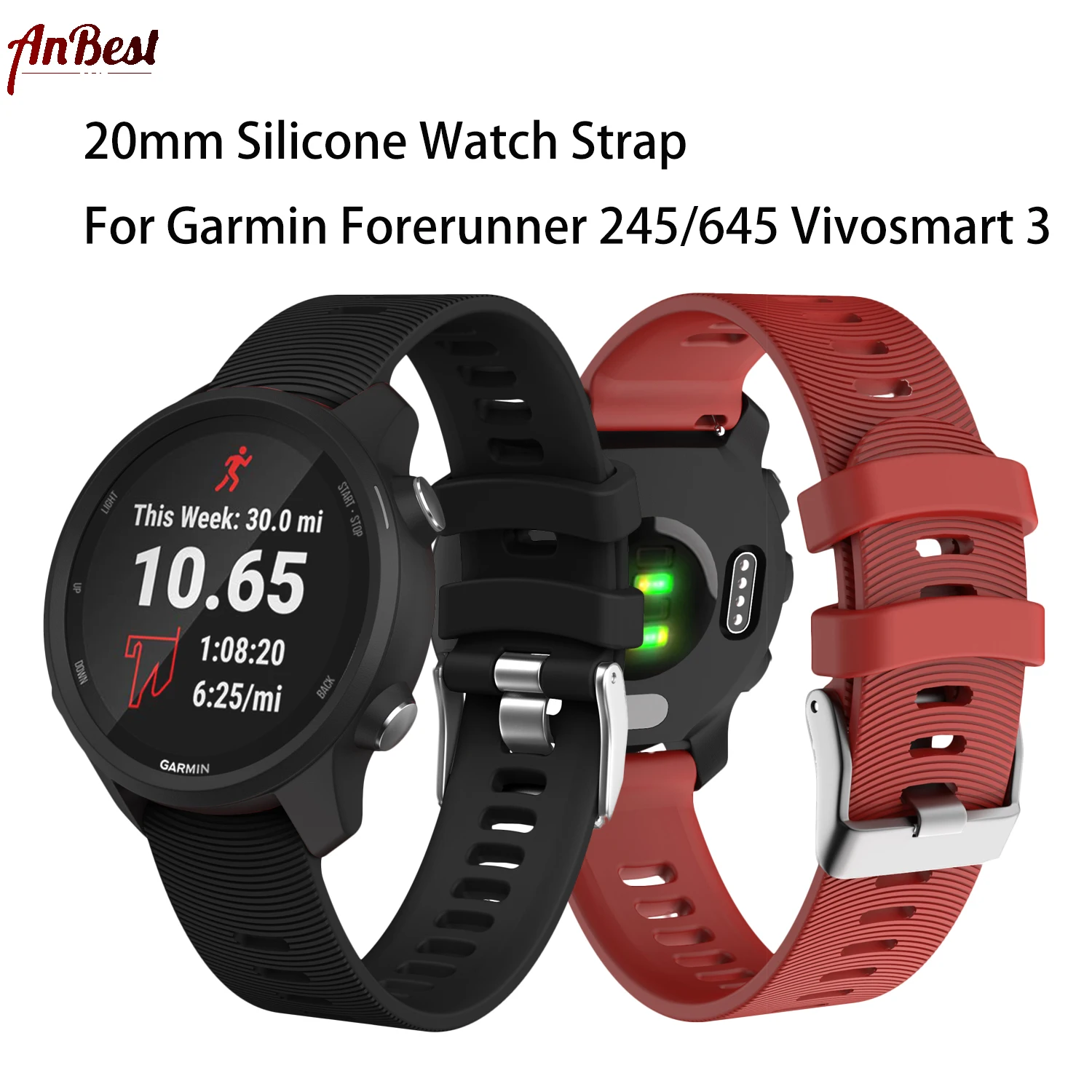 Силиконовый репальцементный ремешок для Garmin Forerunner 245/Viomove HR/Vivoactive 3 силиконовый браслет для Garmin Forerunner ремешок