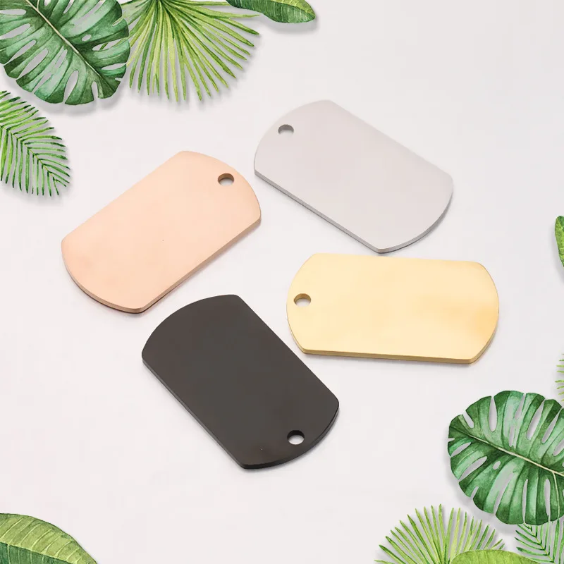 

Stainless Steel Blank Dogtag Military Pendant For Engrave Jewelry Making Metal Military Plate Mirror Polished Wholesale 10pcs