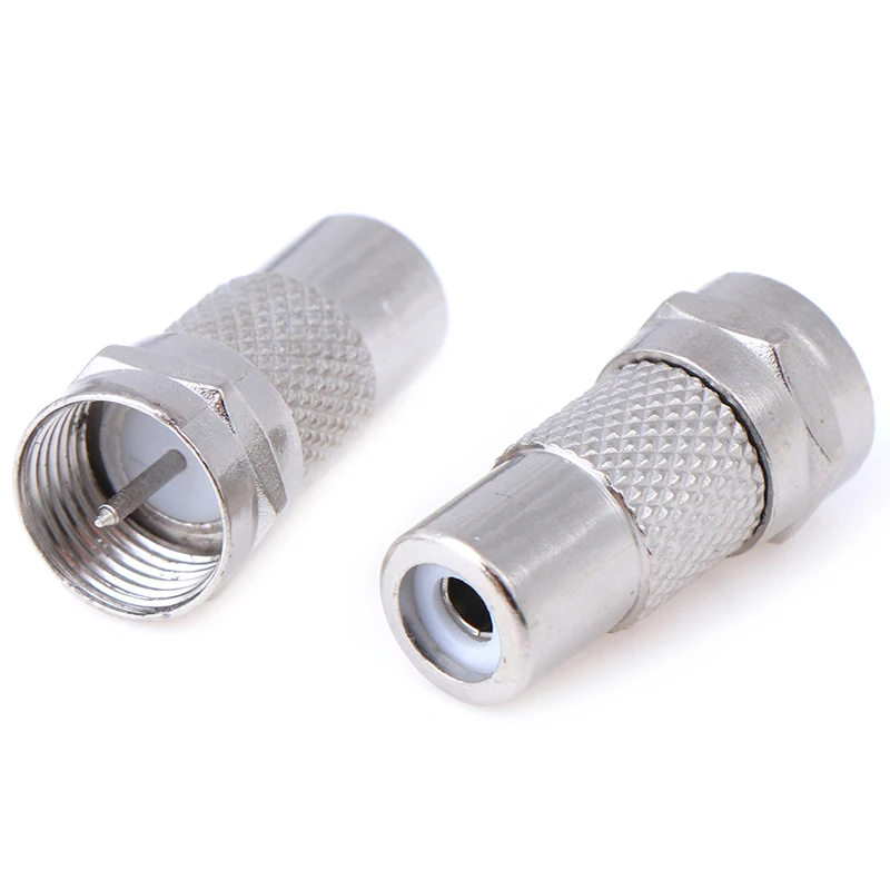 

1/2pcs F Type Male To RCA Female Plug Straight Rf Connector Coaxial Adapter