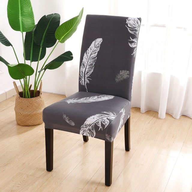 Series Chair Cover for Dining Room Banquet Hotel Kitchen Spandex Stretch Print Chair Covers Removable Washable Seat Decor