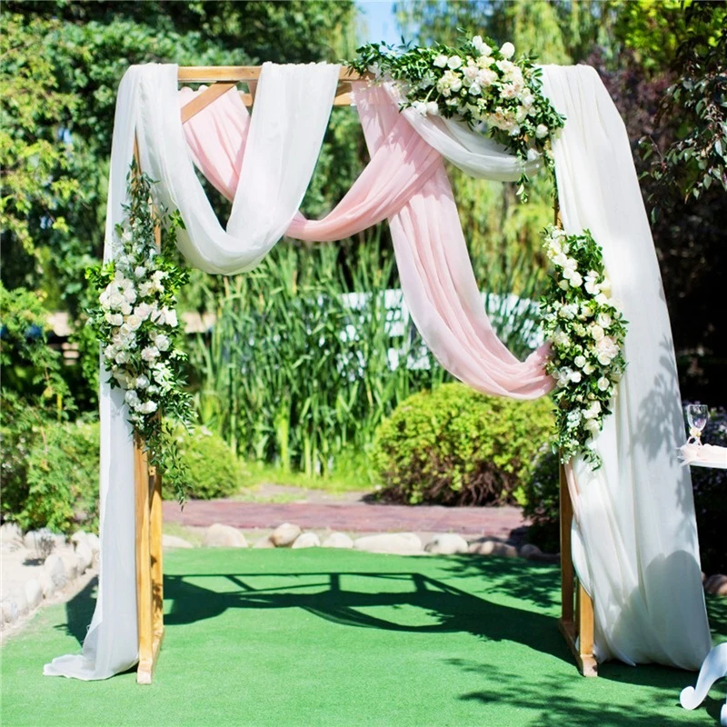 70*550cm Wedding Arch Backdrop Curtain Drapping Fabric Veil Chiffon Drapery Ceremony Reception Halloween Party Swag | Дом и сад