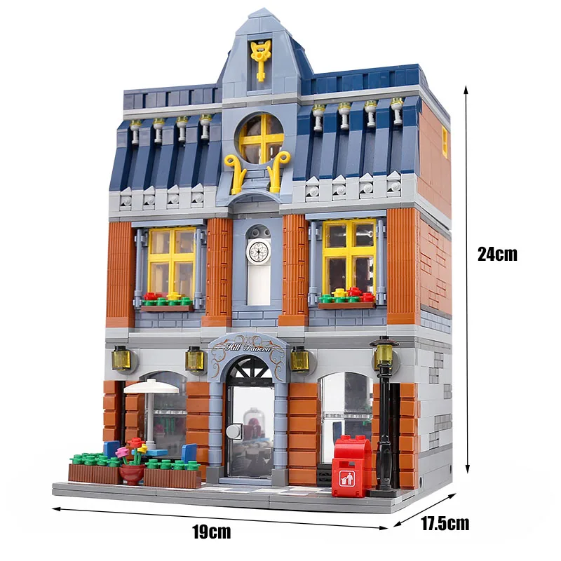 Конструктор MOC совместимый с 10224 уличными зданиями игрушки Хилл Таверна модель