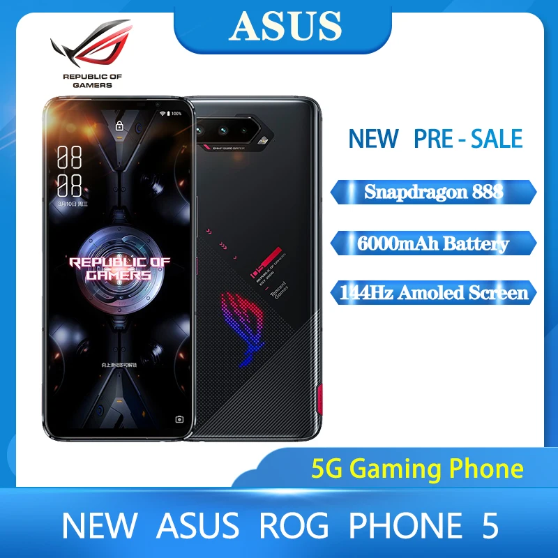Игровой телефон ROG Phone 5 Snapdragon888 8/12/16 ГБ ОЗУ 128/256 Гб ПЗУ 144 Гц AMOLED экран 6 78 дюйма